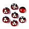 Handmade Bumpy Lampwork Beads, Beetle with Flower Pattern, FireBrick, 14.5x9~11mm, Hole: 1~1.4mm