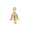 Brass Pendants, Bell Charms, Real 14K Gold Plated, 17.5x9.5mm, Hole: 1.2mm