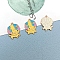 Alloy Enamel Puppy Pendants, Cute Dog Charms, Gold, 25x19mm