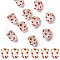 20Pcs Handmade Foil Lampwork Bumpy Beads, Strawberry, Red, 14.5x12mm, Hole: 1.4mm