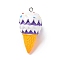 Resin Imitation Food Pendants, Ice Cream Charms, with Platinum Tone Iron Loops, Medium Purple, 40.5x21x21mm, Hole: 2mm