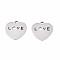 Non-Tarnish 201 Stainless Steel Charms, Heart with Word, Stainless Steel Color, 14.5x14.5x1mm, Hole: 1.5mm