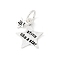 S925 Sterling Silver Pendant, with Enamel, Silver, 9x6.5x1.4mm