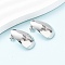 304 Stainless Steel Stud Earrings, Cadmium Free & Nickel Free & Lead Free, Stainless Steel Color, Teardrop, 25x13mm