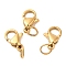 Ion Plating(IP) 304 Stainless Steel Lobster Claw Clasps, 201 Stainless Steel Jump Ring, Parrot Trigger Clasps, Real 18K Gold Plated, 10x6x3mm, Hole: 1.2mm