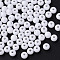 Opaque Acrylic Beads, Round, White, 6x5mm, Hole: 1.8mm, about 378pcs/43g