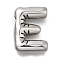 304 Stainless Steel Pendants, Letter Charm, Anti-Tarnish, Letter E, 20.5x15x5mm, Hole: 3.4x2mm