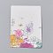 Cardboard Jewelry Display Cards, for Hanging Earring & Necklace Display, Rectangle, Colorful, Flower Pattern, 9x6x0.05cm, Hole: 0.2cm, 100pcs/bag