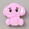 Elephant Silicone Beads, Violet, 29x29x10mm, Hole: 2mm