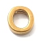 Ion Plating(IP) 304 Stainless Steel Charms, Letter Charm, Real 18K Gold Plated, Letter O, 9.5x9x3mm, Hole: 1.6mm