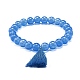 Ensemble de bracelets extensibles de perles rondes de jade de malaisie naturel teint BJEW-JB06956-5
