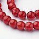 Opaque Solid Color Glass Beads Strands GLAA-D080-6mm-19-2
