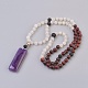 Ожерелья с подвесками Будды из натурального агата NJEW-JN02131-2