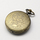 Vintage hohle flache runde Zink-Legierung Quarzuhr Köpfe für Taschenuhr Halskette Herstellung WACH-R005-29-2