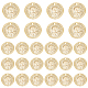 Dicosmetic 40 個ヴィンテージキングスヘッドコインペンダントフラットラウンドゴールデンペンダントエドワード 1 世ヘッドペンダント記念コインチャーム真鍮ラウンドチャームバルクジュエリー作成用  穴：[1]mm KK-DC0002-17-1