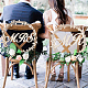 FINGERINSPIRE Mr Mrs Chair Decor Sign Wooden Mr and Mrs Chair Sign Wedding Chair Decor Sign Bride and Groom Wedding Chair Signs with Jute Cords Rustic Boho Chair Signs for Wedding Engagement Party DIY-WH0016-45-5