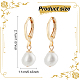 ANATTASOUL 1 Pair Natural Pearl Dangle Leverback Earrings EJEW-AN0004-01-2