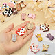 CHGCRAFT 18Pcs 18 Styles Cow/Cattle Food Grade Silicone Beads SIL-CA0002-86-3