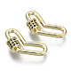 Brass Micro Pave Cubic Zirconia Screw Carabiner Lock Charms KK-R136-066A-NF-1
