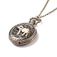 Valentines Gifts Mixed Alloy Flat Round Pendant Necklace Pocket Watch WACH-N012-M-3