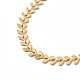 Enamel Ear of Wheat Link Chain Necklace NJEW-P220-02G-04-3