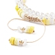 2 pièces 2 style polymère argile heishi surfeur tressé perle bracelets ensemble avec lampe mauvais œil BJEW-TA00083-01-7
