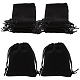 Beebeecraft 25Pcs Velvet Drawstring Pouches 9x7CM Black Rectangle Jewelry Pouches for Jewelry Earplug and Key Chains TP-BBC0001-04A-03-1