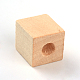 未完成の木製ビーズ  天然木製ビーズ  無鉛の  キューブ  大穴ビーズ  19~20x19~20x20mm  穴：8~8.5mm WOOD-TA0001-05-LF-2