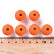 アクリルビーズ  ラバー加工スタイル  片穴  ラウンド  ダークオレンジ  16mm  穴：3.5mm OACR-S039-05-84-4