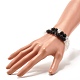Natural Crackle Quartz & Lava Rock Round Beads Stretch Bracelets Set BJEW-JB07205-6