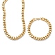 Placage ionique (ip) 304 bracelets et colliers en chaîne à maillons cubains en acier inoxydable ensembles de bijoux SJEW-B019-03C-G-3