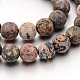 Chapelets de perles rondes en jaspe de léopard mat naturel G-J338-07-8mm-1