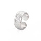 304 anillo de puño abierto de acero inoxidable con palabra amor para mujer RJEW-S405-191P-2