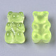 半透明の樹脂カボション  クマ  黄緑  17.5x10.5x7.5mm CRES-CJ0001-30-1