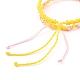 2шт 2 цвета персикового плетеного шнура браслет BJEW-JB07610-01-5
