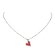 Halsketten mit Herzanhänger aus Glassamen NJEW-MZ00020-01-4