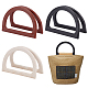 Pandahall elite 6 pz 3 colori set di manici per borse in plastica a forma di d in finto legno FIND-PH0010-55-1