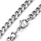 304 collar de cadena de eslabones cubanos de acero inoxidable para hombres y mujeres NJEW-C013-03P-2