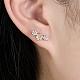 Cubic Zirconia Flower Stud Earrings HO3572-6-2