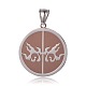 Flat Round with Fire Pattern 316 Stainless Steel Pendants STAS-J019-57C-1