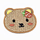クマのアップリケ  機械刺繍布地手縫い/アイロンワッペン  マスクと衣装のアクセサリー  ビスク  43x50.5x1.5mm DIY-S041-015-1