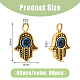 80 pièces 2 couleurs pendentifs main hamsa en alliage religieux PALLOY-AB00136-2