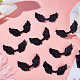Gorgecraft 50 個 pu レザー装飾アクセサリー  エンボス加工の天使の羽  ブラック  38x69x1.3mm DIY-GF0007-95-4