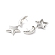 Долговечные серьги-гвоздики с подвесками в виде звезды и луны из латуни с покрытием для женщин EJEW-K093-27P-2
