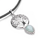 Natural & Synthetic Mixed Gemstone Pendant Necklaces NJEW-JN02187-M-4
