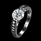 Gris anthracite tendance laiton plaqué anneaux zircone cubique doigt RJEW-BB17152-8-2