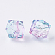 Two Tone Transparent Spray Painted Acrylic Beads ACRP-T005-26-2
