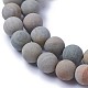 Chapelets de perles de feuille d'argent en jaspe naturel G-F627-06-B-3
