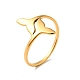 Chapado en iones (ip) 201 anillo de dedo de cola de ballena doble de acero inoxidable para mujer RJEW-G266-11G-3