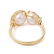 Bague style perle tressée en perles naturelles RJEW-JR00614-4